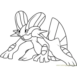 Swampert Pokemon Free Coloring Page for Kids