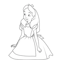 Alice Disney Princess Free Coloring Page for Kids