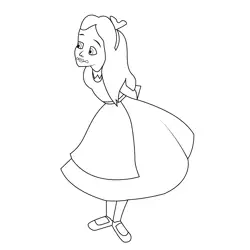 Funny Princess Alice Free Coloring Page for Kids