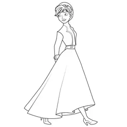 Princess Anna 14 Free Coloring Page for Kids