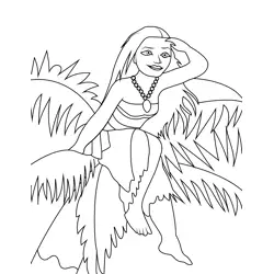 Princess Moana 11 Free Coloring Page for Kids