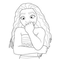 Princess Moana 15 Free Coloring Page for Kids