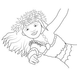 Princess Moana 4 Free Coloring Page for Kids