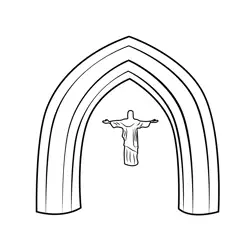 Jesus Archway Free Coloring Page for Kids