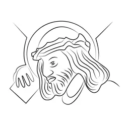 Jesus Face Free Coloring Page for Kids