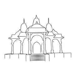 Tempel Free Coloring Page for Kids