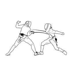 Fencing 3 Free Coloring Page for Kids