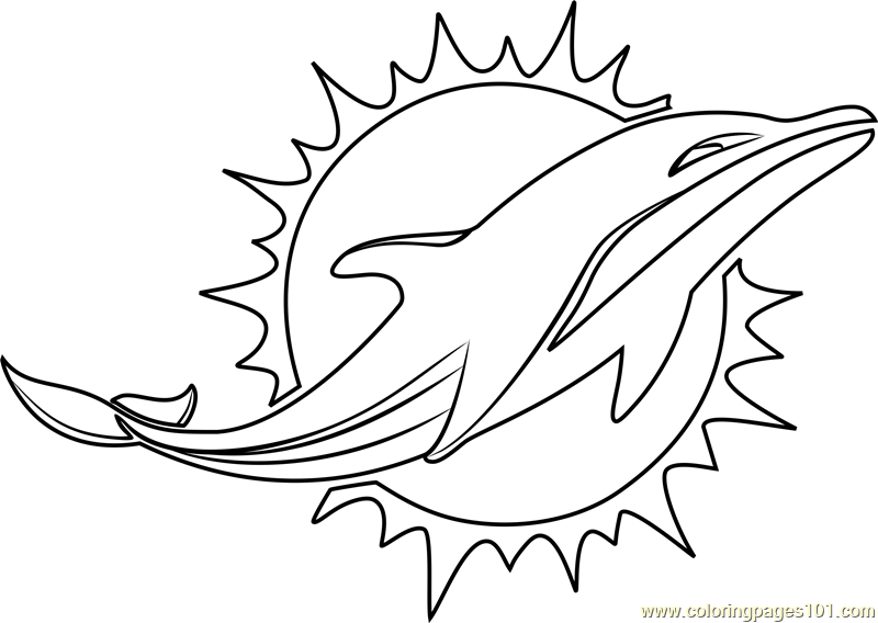 Miami Dolphins Logo Coloring Page - Free NFL Coloring Pages