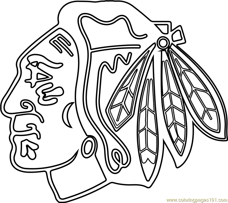Chicago Blackhawks Logo Coloring Page Free NHL Coloring
