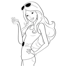 Close Up Barbie Free Coloring Page for Kids