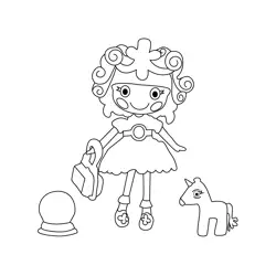 Clarity Glitter Gazer Lalaloopsy Free Coloring Page for Kids