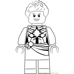 Lego Captain Marvel aka Carol Danvers Free Coloring Page for Kids