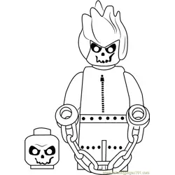 Lego Ghost Rider Free Coloring Page for Kids