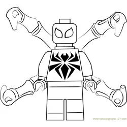 Lego Iron Spider Free Coloring Page for Kids