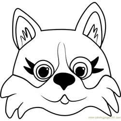 Corgi Puppy Face Free Coloring Page for Kids