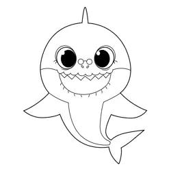 Grandma Shark Pinkfong Free Coloring Page for Kids