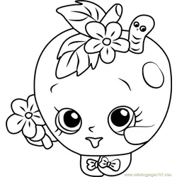 Apple Blossom Shopkins Free Coloring Page for Kids