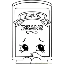 Bart Beans Shopkins Free Coloring Page for Kids