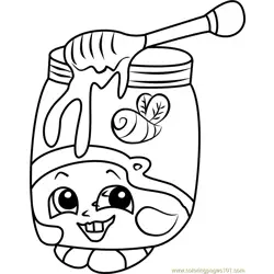 Honeeey Shopkins Free Coloring Page for Kids