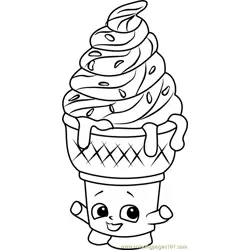 Ice-cream Dream Shopkins Free Coloring Page for Kids