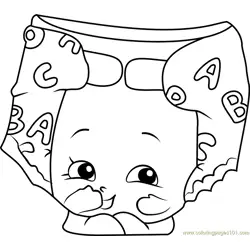 Nappy Dee Shopkins Free Coloring Page for Kids