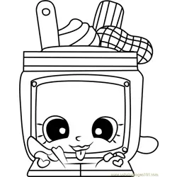 Nutty Butter Shopkins Free Coloring Page for Kids
