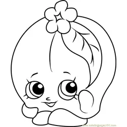 Peachy Shopkins Free Coloring Page for Kids