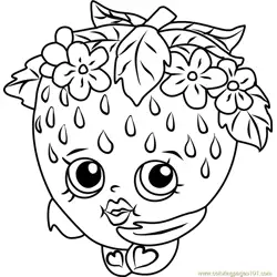 Strawberry Kiss Shopkins Free Coloring Page for Kids