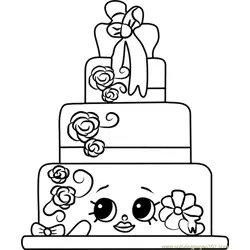 Wendy Wedding Cake Shopkins Free Coloring Page for Kids