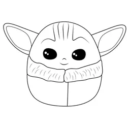 Baby Yoda Squishmallows Free Coloring Page for Kids