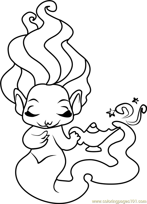 Teeny Genie Zelf Coloring Page - Free The Zelfs Coloring Pages