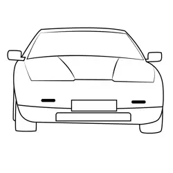 Front View Of Car Free Coloring Page for Kids