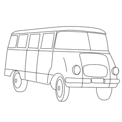 Van Car Free Coloring Page for Kids