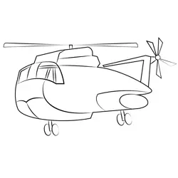 Army Helicopter Free Coloring Page for Kids