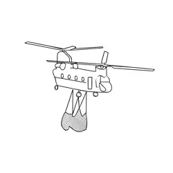 Transport Helicopter Free Coloring Page for Kids