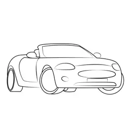 Sports Car On Road Free Coloring Page for Kids