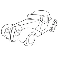 Blue Roadster Car Free Coloring Page for Kids