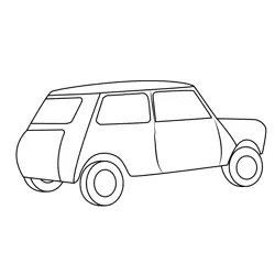 Old Standing Car Free Coloring Page for Kids