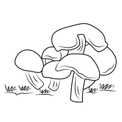 Mushroom Free Coloring Page for Kids