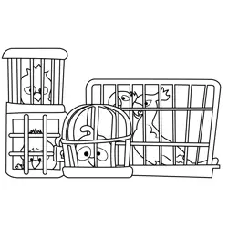 Caged Birds Angry Birds Free Coloring Page for Kids