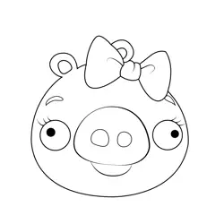 Female Pig Angry Birds Free Coloring Page for Kids