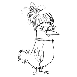 Helene Angry Birds Free Coloring Page for Kids