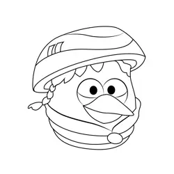 Jedi Youngling Angry Birds Free Coloring Page for Kids