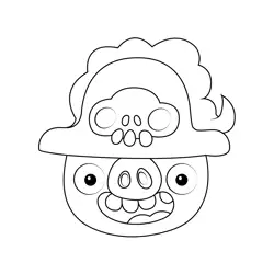 Pirate Pigs Angry Birds Free Coloring Page for Kids