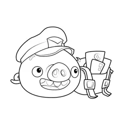 Postman Pig Angry Birds Free Coloring Page for Kids