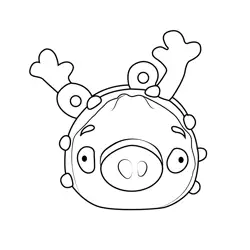 Reindeer Pig Angry Birds Free Coloring Page for Kids