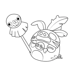 Shaman Pig Angry Birds Free Coloring Page for Kids