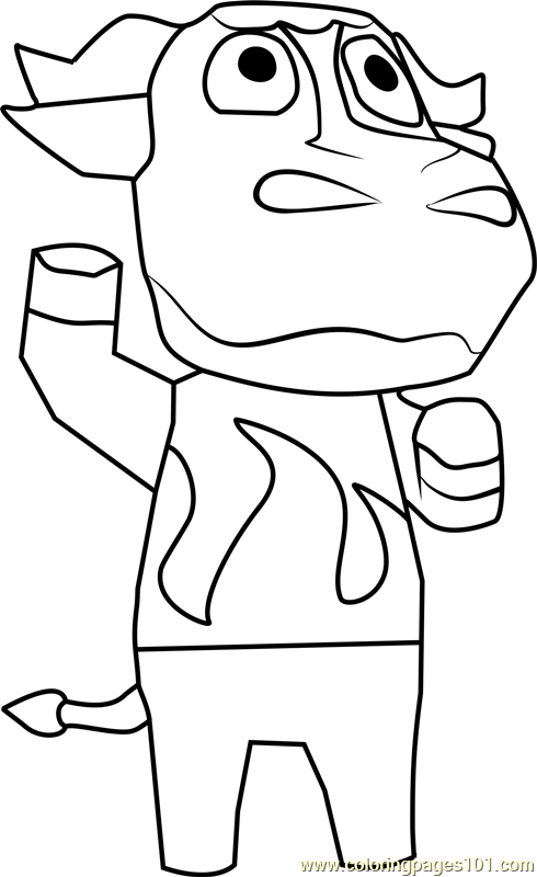 angus animal crossing coloring page  free animal crossing
