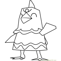 Betty Animal Crossing Free Coloring Page for Kids