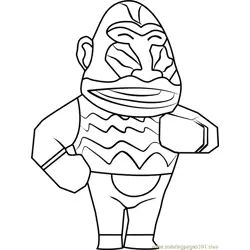 Boone Animal Crossing Free Coloring Page for Kids